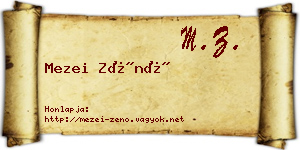 Mezei Zénó névjegykártya